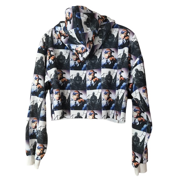 2Pac Cropped Portrait Picture Long Sleeve Hoodie Sz L GUC - Picture 3 of 9